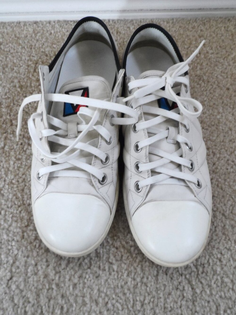 Louis Vuitton Off-White Leather baseball sneakers size 39/9US - Picture 3 of 15